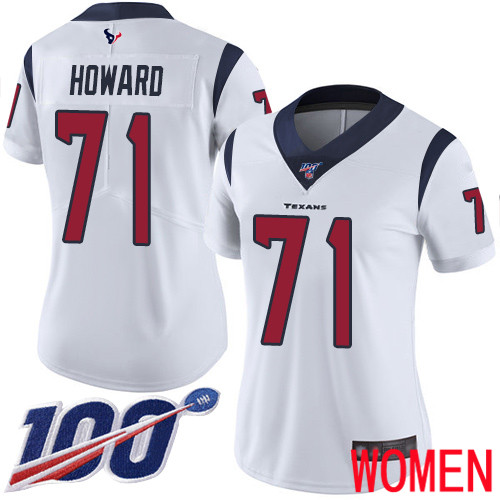 Houston Texans Limited White Women Tytus Howard Road Jersey NFL Football #71 100th Season Vapor Untouchable->houston texans->NFL Jersey